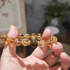 "Homebody's Favorite" Natural Yellow Crystal &amp; Tiger's Eye Bracelet