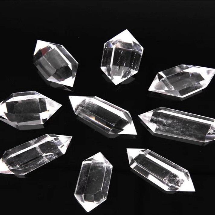 Natural Clear Quartz Double-Terminated Crystal Wand Decoration