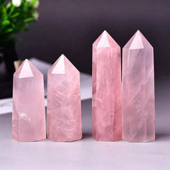 Natural Rose Quartz Single-Terminated Hexagonal Crystal Point