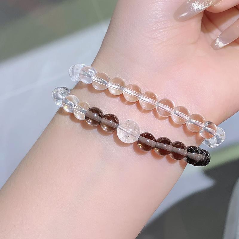 Smoky Quartz Clear Quartz Multi-Layer Bracelet