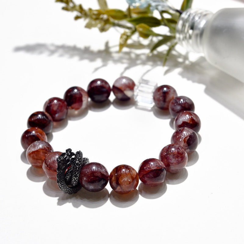 Natural Red Dried Flower Dragon Coil Bracelet