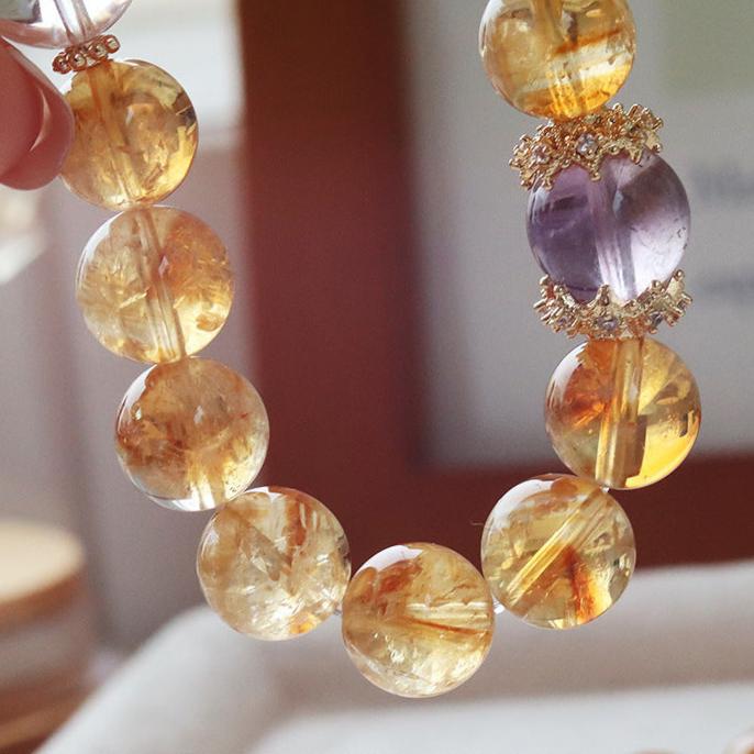 "Blooming Spirit" Natural Yellow Citrine Crystal Bracelet