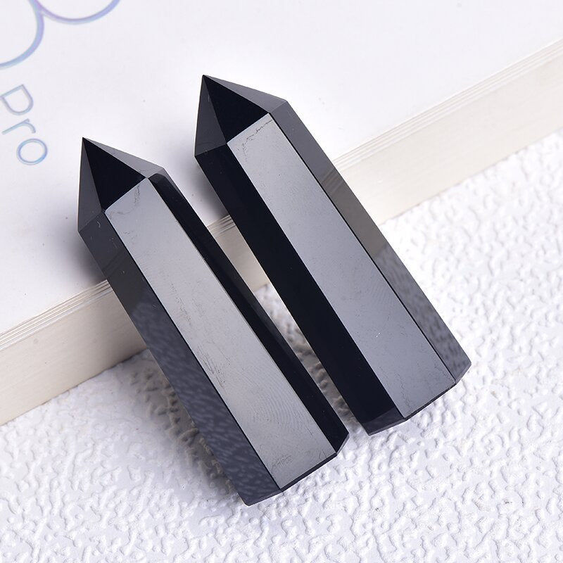 Natural Obsidian Single-Terminated Hexagonal Crystal Point