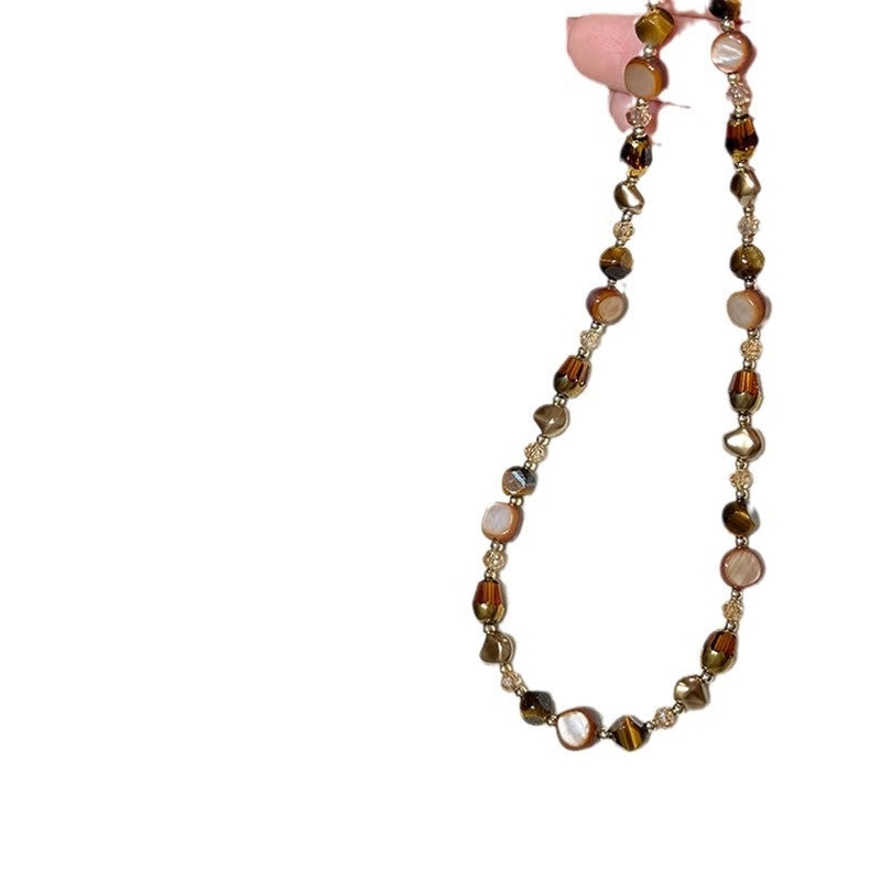 Elegant Luxury Natural Tiger's Eye Beaded Necklace