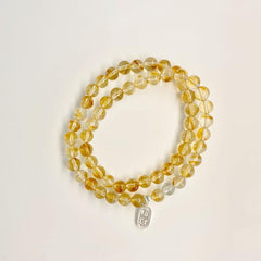 Wealth-Attracting S925 Silver Natural Citrine Pendant Bracelet