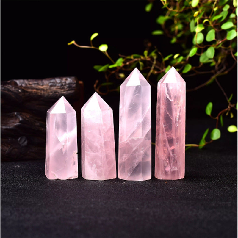 Natural Rose Quartz Single-Terminated Hexagonal Crystal Point