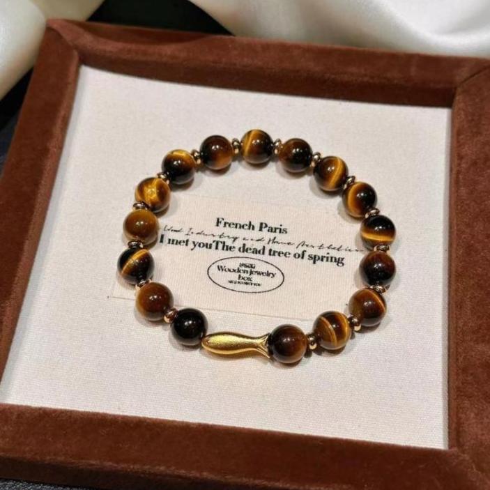 S925 Sterling Silver Vintage Tiger’s Eye Bracelet