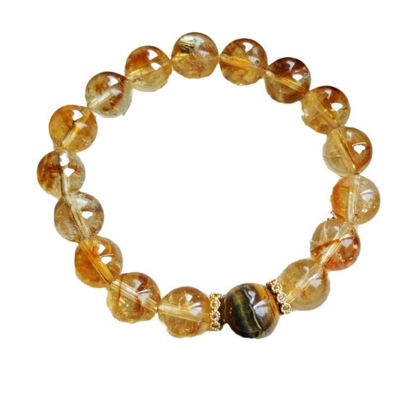 "Homebody's Favorite" Natural Yellow Crystal &amp; Tiger's Eye Bracelet