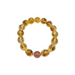 Natural Yellow Citrine & Tiger's Eye Bracelet