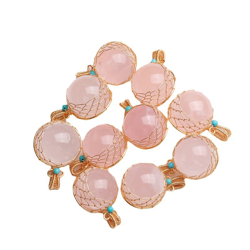 Natural Rose Quartz Sphere Pendant