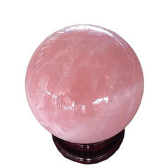 Natural Rose Quartz Crystal Sphere with Stand Included