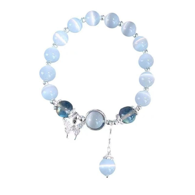 Cat's Eye Crystal Butterfly Bracelet