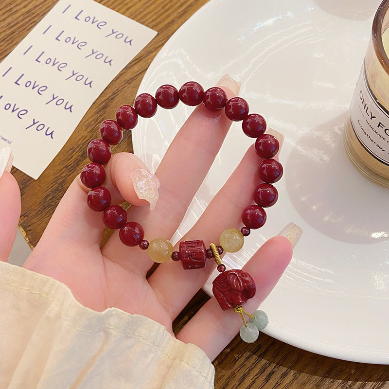 Blessings Chinese-Style Lucky Elephant Peace Pendant Bracelet