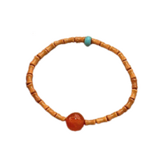 Ethereal Charm Chinese Walnut Shell Bamboo Segment Slim Bracelet